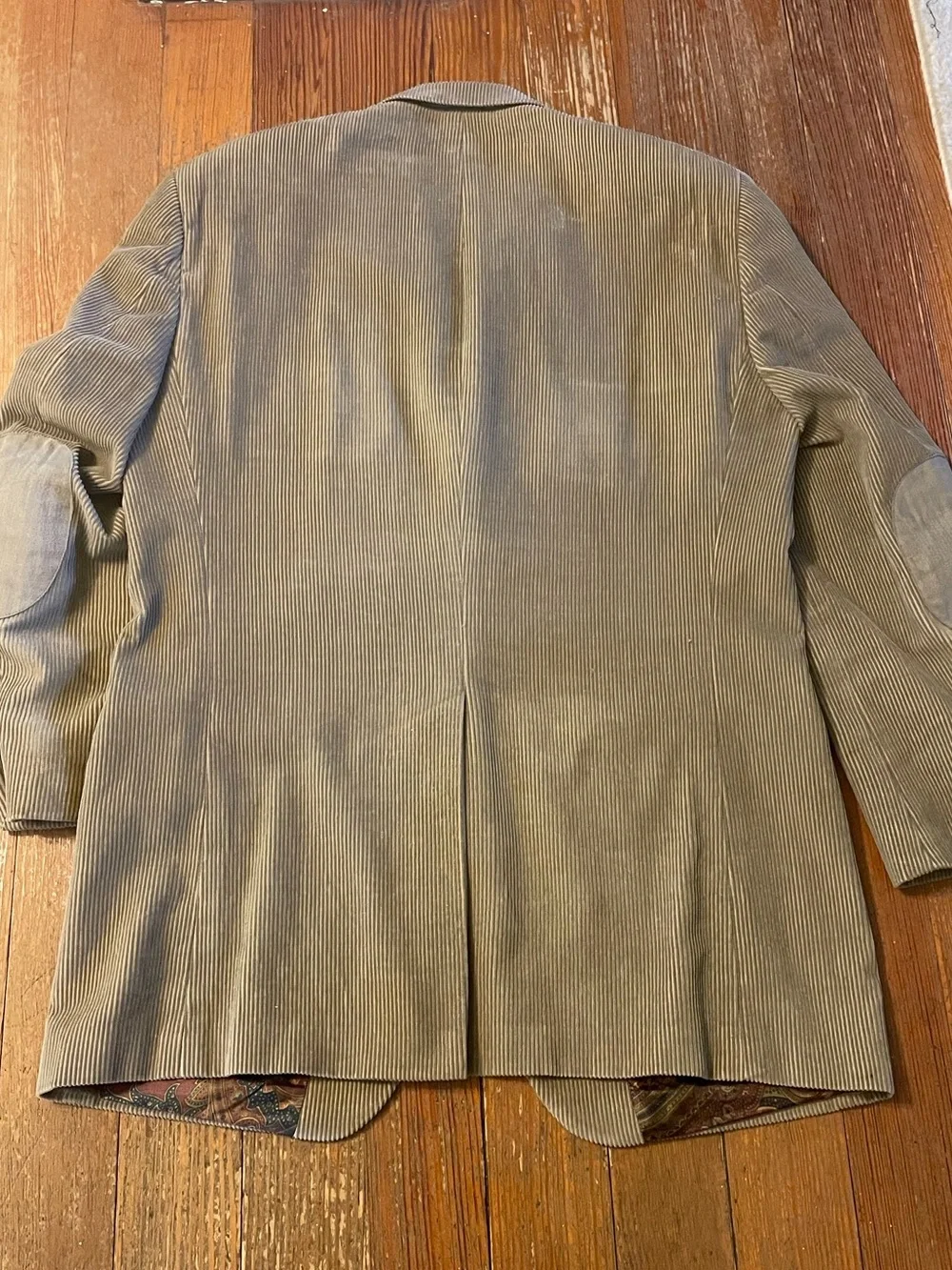 Lauren Ralph Lauren 40L Tan Corduroy Blazer - Dark Academia / Paisley Lined